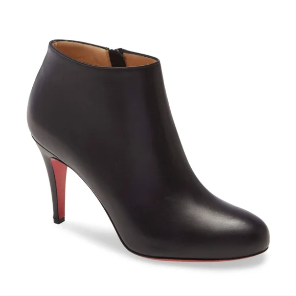 Christian Louboutin Red-Bottomed Leather Belle Ankle Boot Black Booties 38.5 - Picture 2 of 14